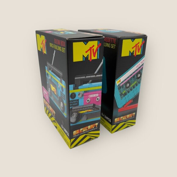 MTV Brickcraft Boom Box & Cassette Brick Building Sets Factory Sealed Retro - Picture 6 of 6